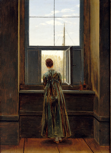 Caspar David Friedrich, Frau am Fenster, 1822, Öl auf Leinwand