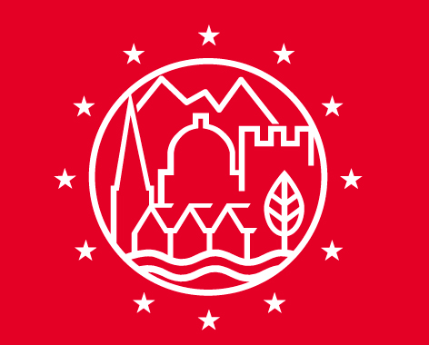 Das Logo von Europa Nostra, dem europäischen Netzwerk von Nichtregierungsorganisationen, das sich für den Schutz des gemeinsamen Kulturerbes einsetzt
