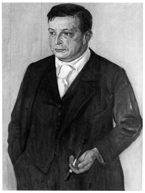 Schwarz-Weiß Gemälde eines Mannes