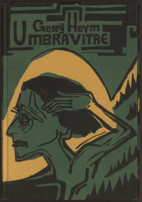 Buchgestaltung von Ernst Ludwig Kirchner für „Umbra Vitae“ (G. Heym)
