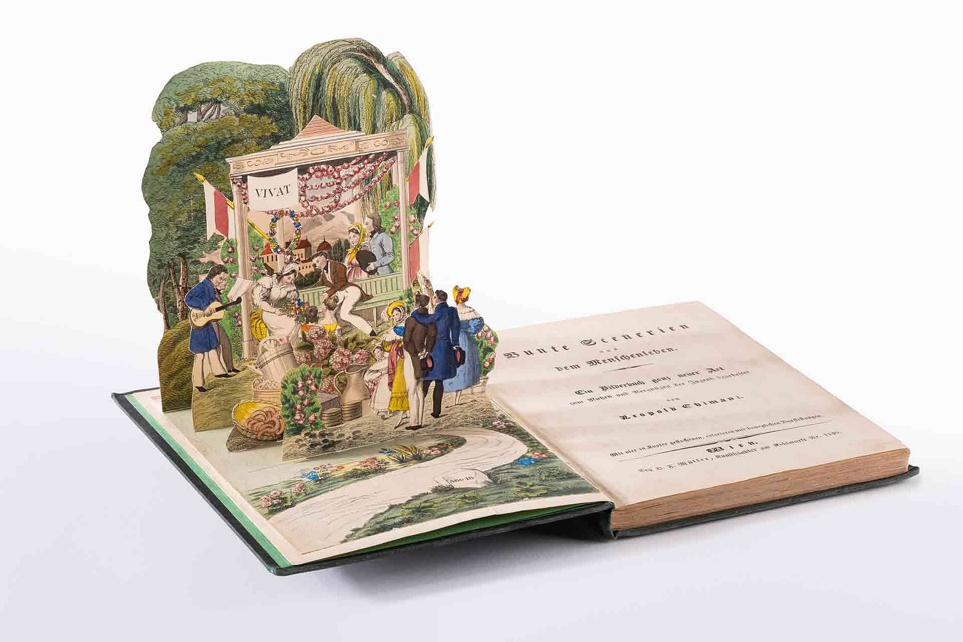 Pop-Up-Buch, aufgeklappt