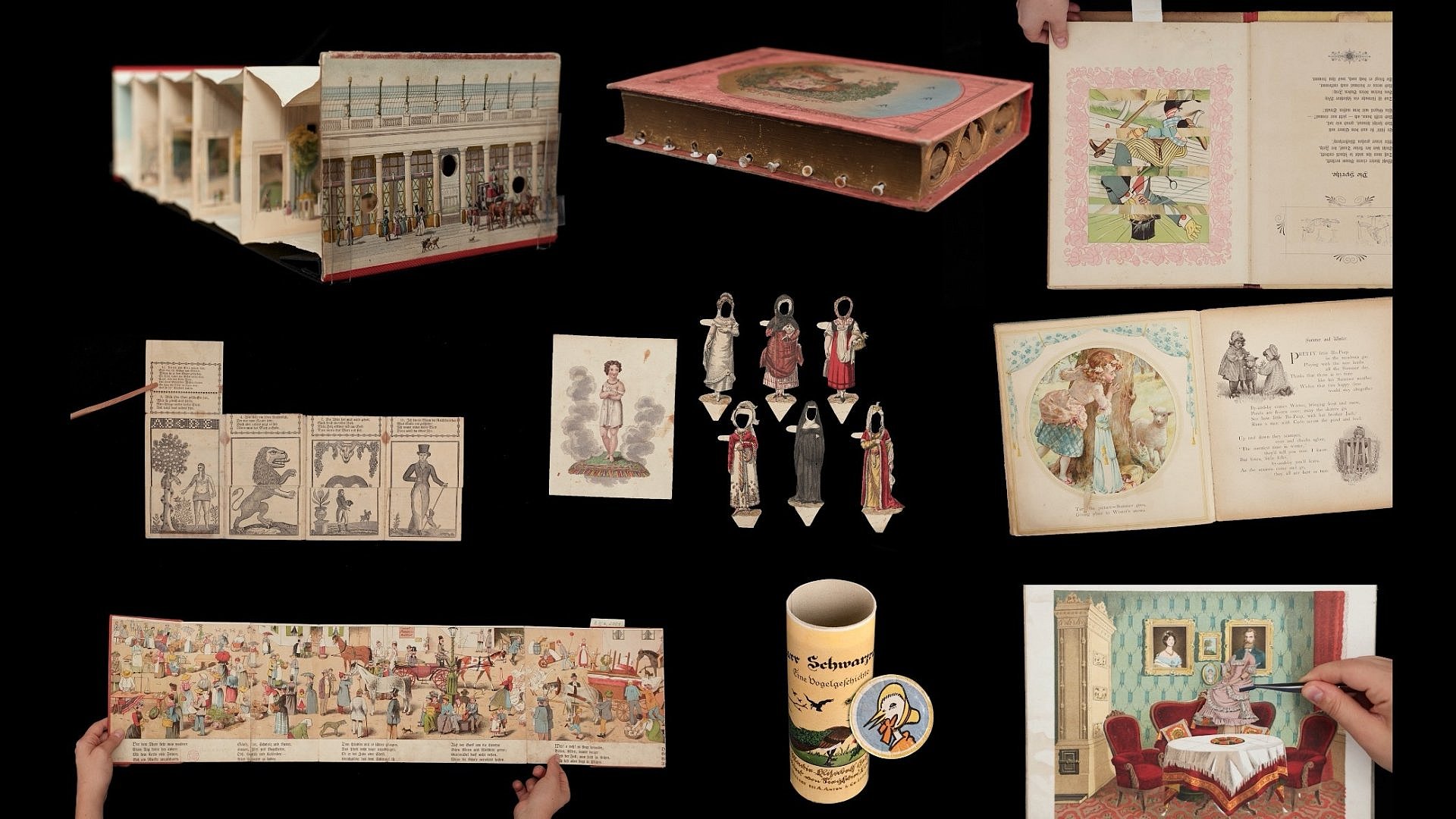 eine bunte Collage aus Spielbilderbüchern
