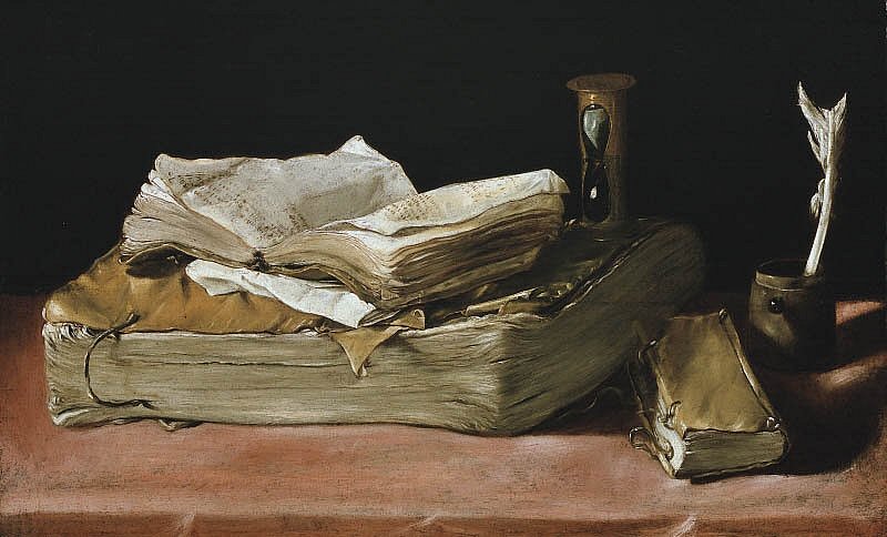 Spanischer Meister, Bücherstillleben 