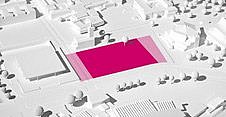 Architekturmodell mit Wettbewerbsfläche