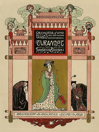 Emil Orlik, Titelblatt zu Ferruccio Busonis „Turandot“ (öffnet Vergrößerung des Bildes)