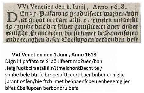 Ausschnitt eines historischen Drucks mit dem Ergebnis der Texterkennung darunter
