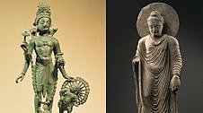 Vishnutische Gottheit (7. Jh.) / Stehender Buddha (3. Jh.)