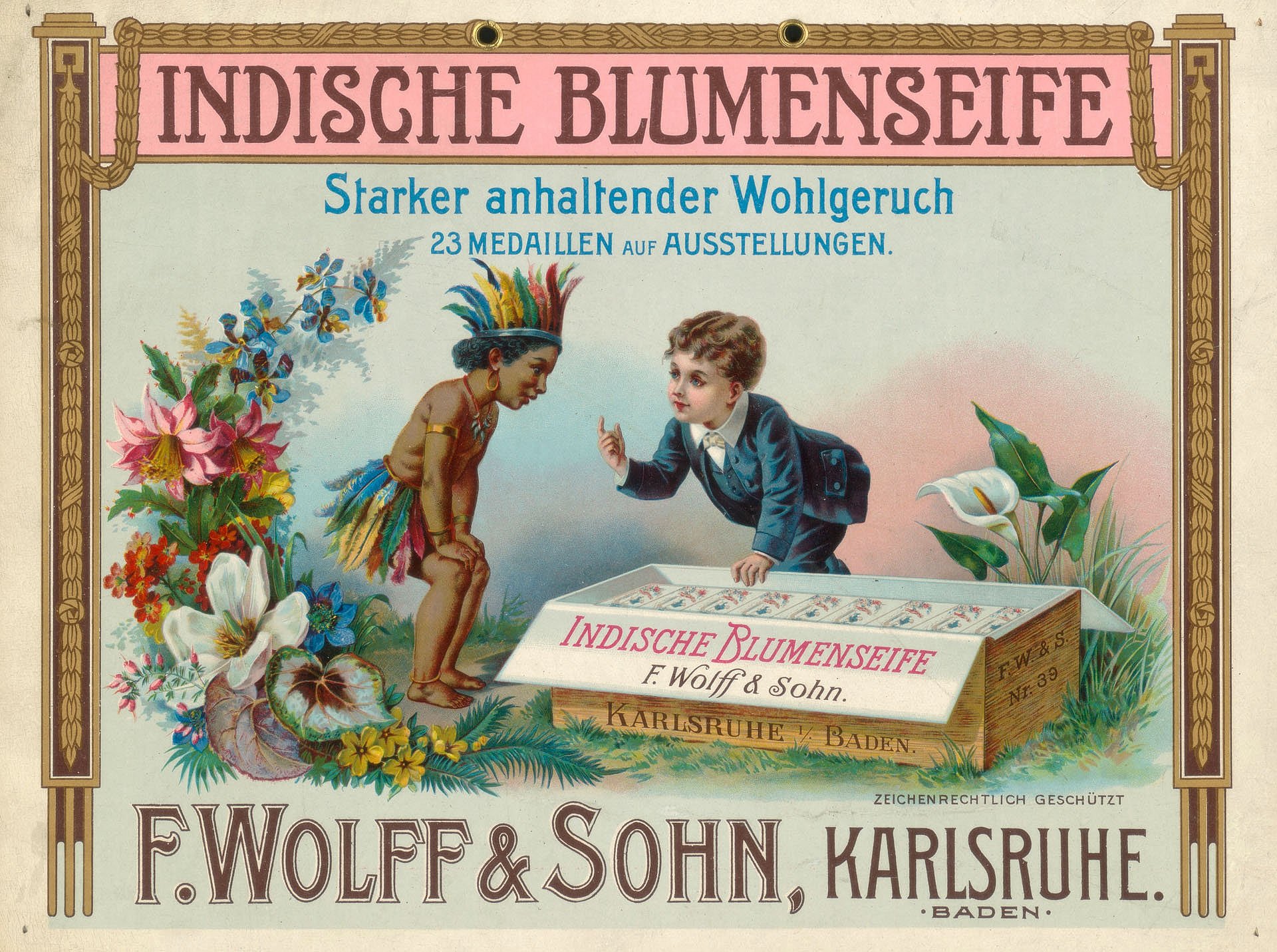 Frühes Plakat mit Seifenwerbung