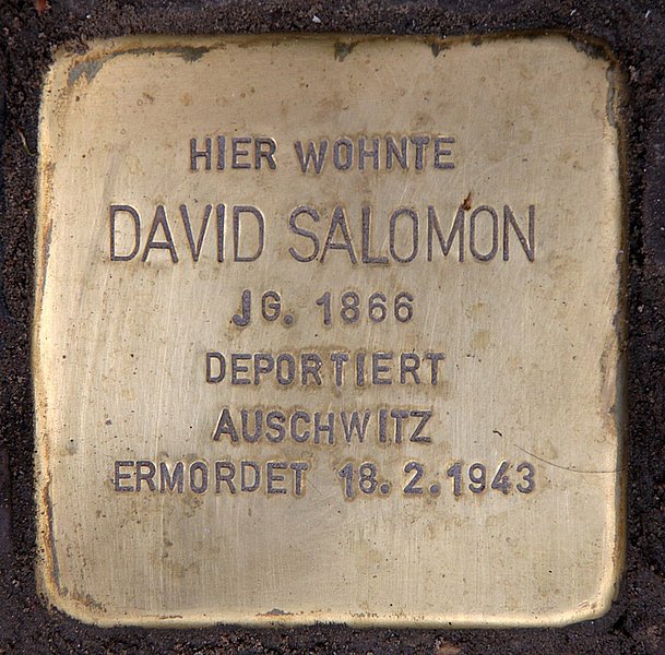 Messingstein mit Gravur: Lebensdaten David Salomon
