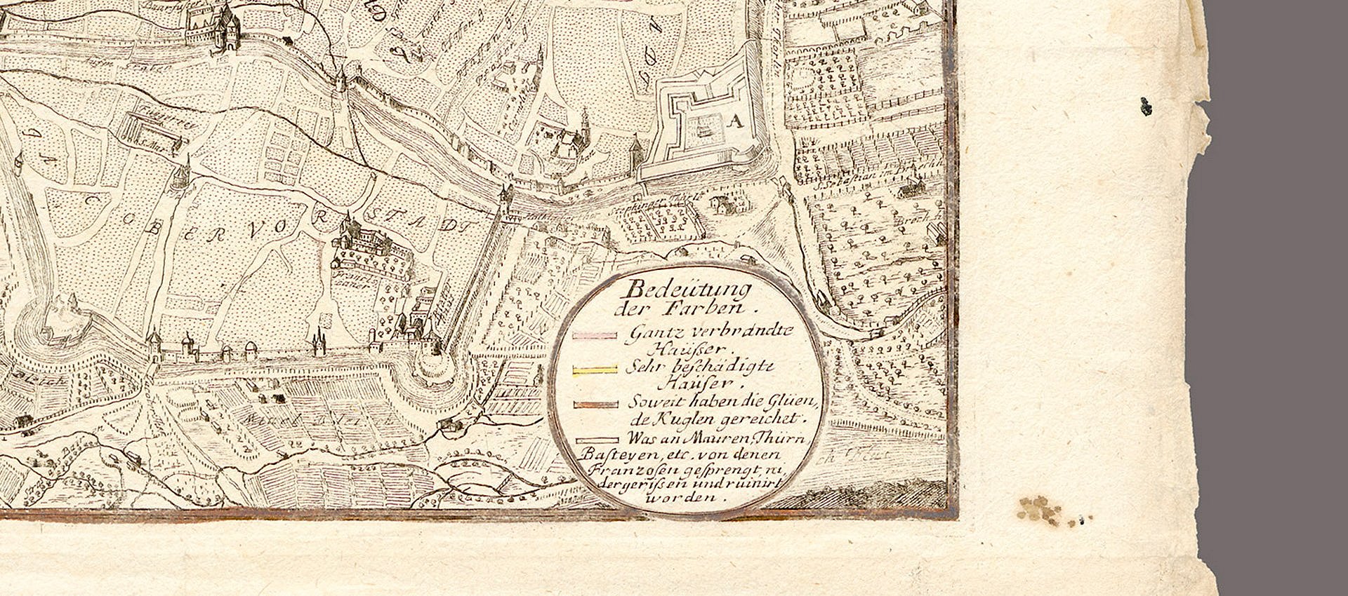 Detail einer historischen Karte