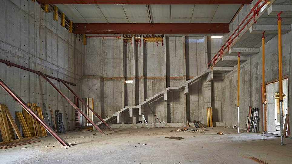 Blick in eine Baustelle (öffnet Vergrößerung des Bildes)