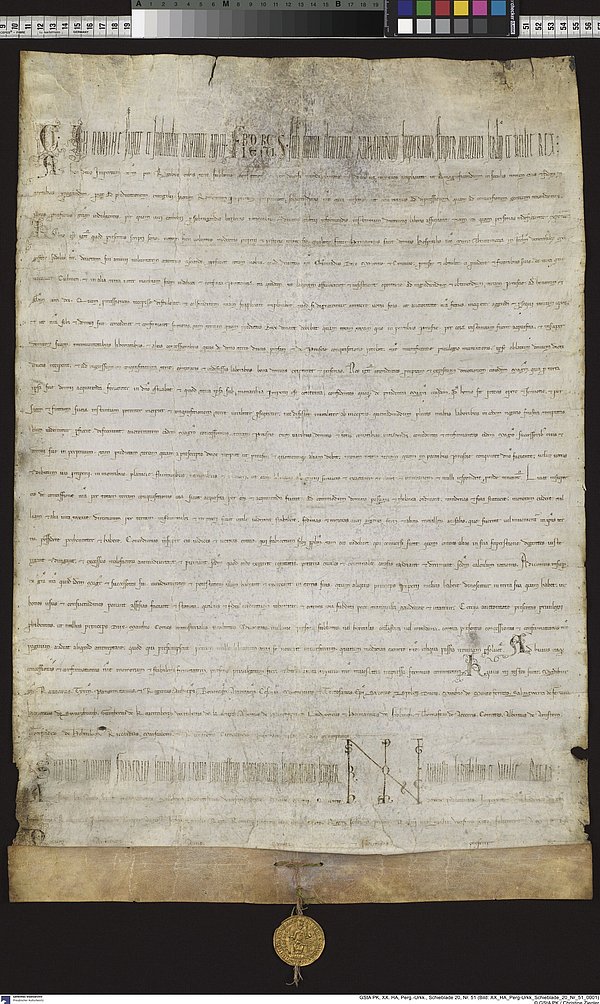 Goldene Bulle von Rimini Alte Handschrift