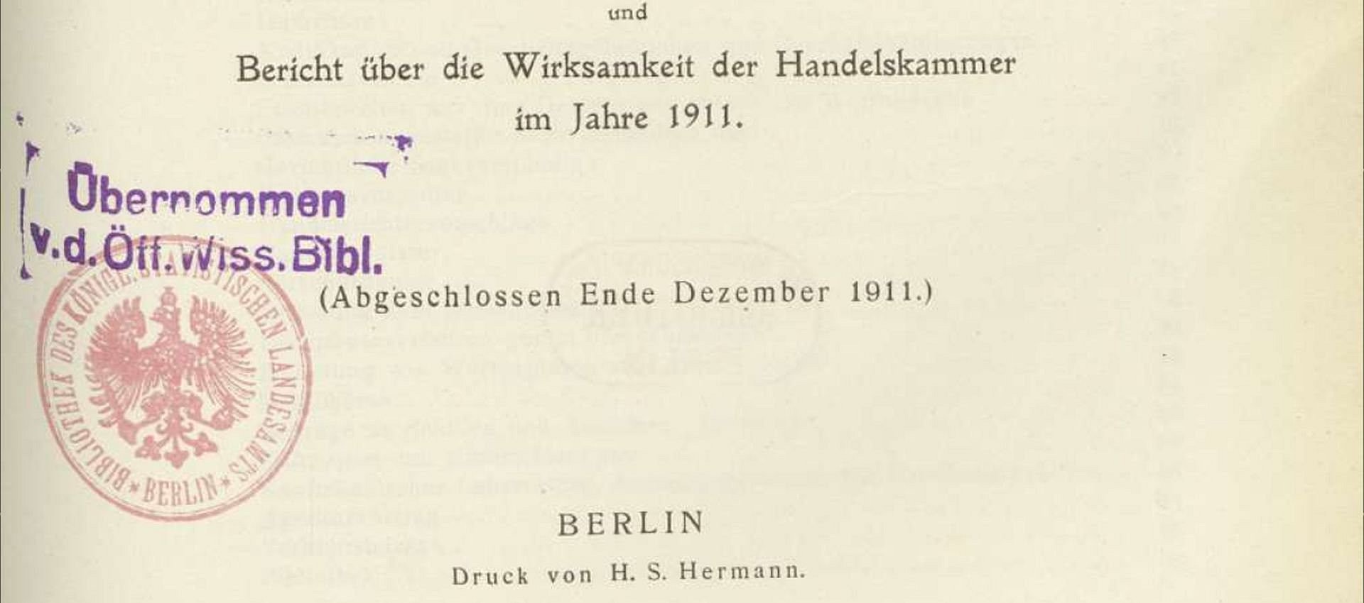 Handelskammerbericht aus der Datenbank der SBB 