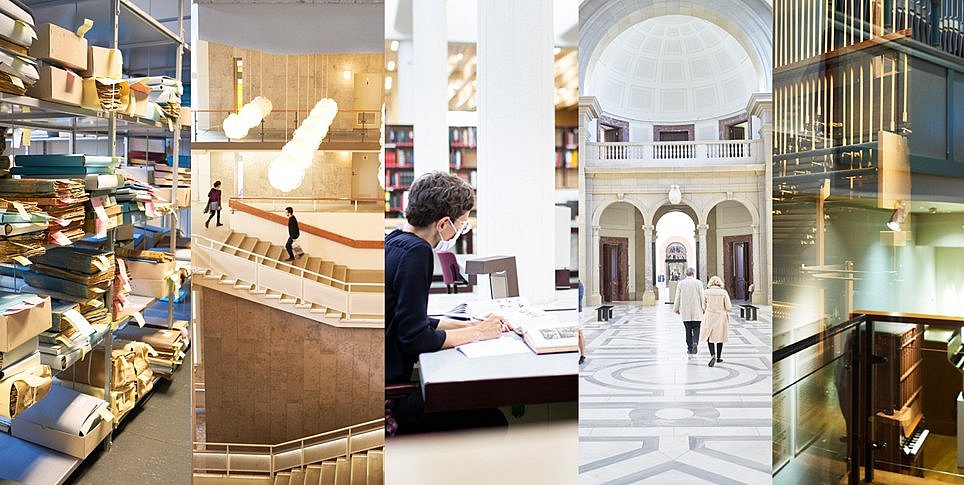 Fotocollage mit Innenräumen aus 5 verschiedenen SPK-Häusern