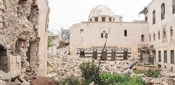 Bayt Ghazala Teilzerstörtes Gebäude in Aleppo, Syrien