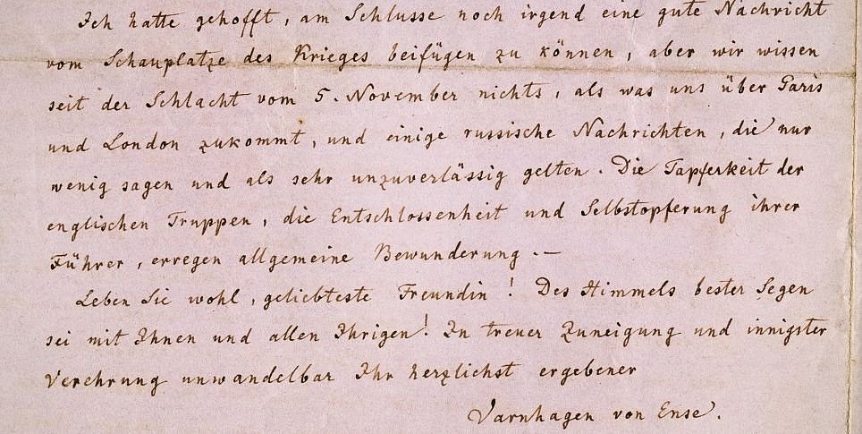 Zum Artikel „Geliebteste Freundin“ / „My dear friend“ – Varnhagen-Briefe in der Staatsbibliothek