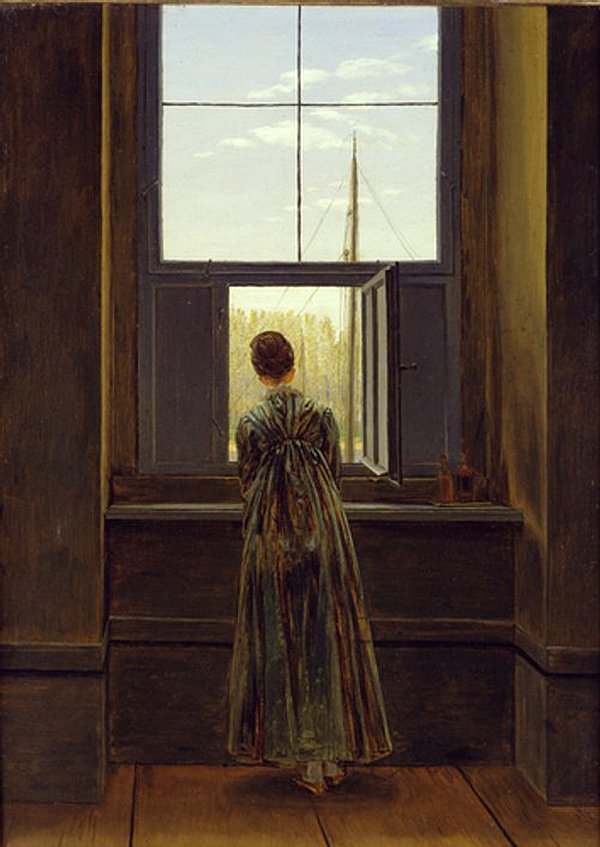 Gemälde einer Frau am Fenster