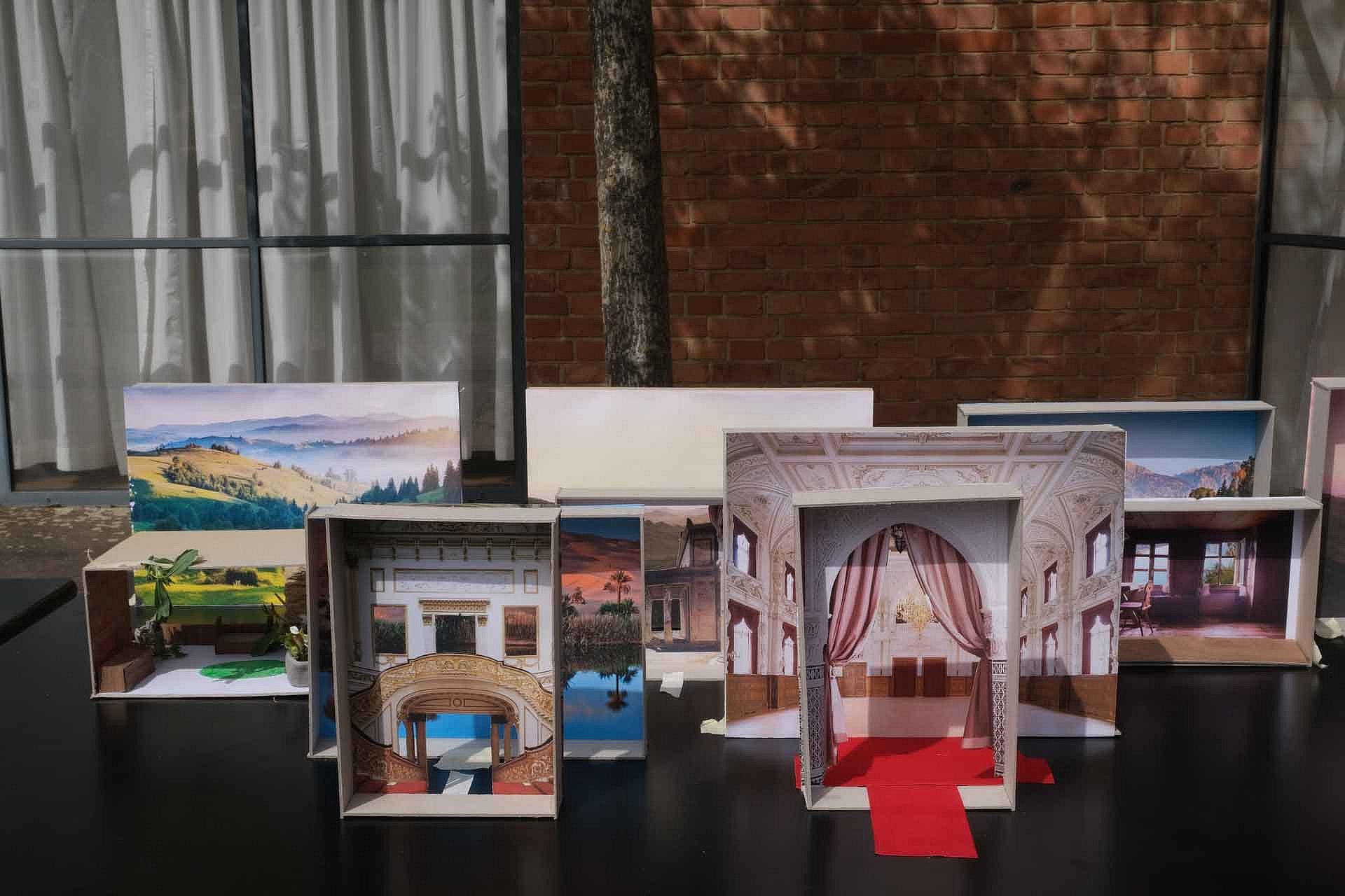 Architekturmodelle mit Fotografien