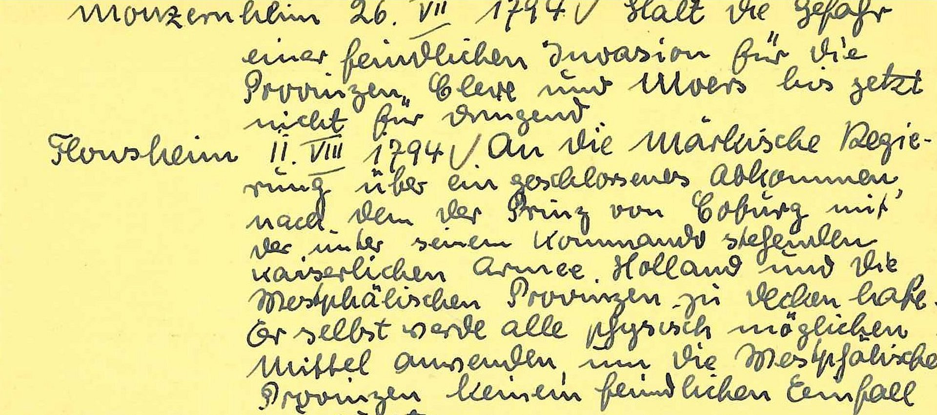 Karteikarte mit Tintenschrift