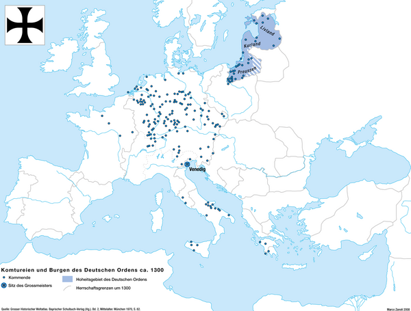 Deutscher Orden um 1300 Landkarte um 1300