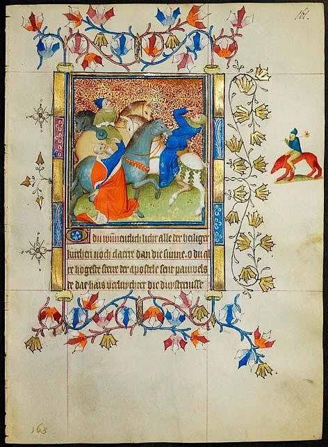 Seite einer bunt illuminierter Handschrift