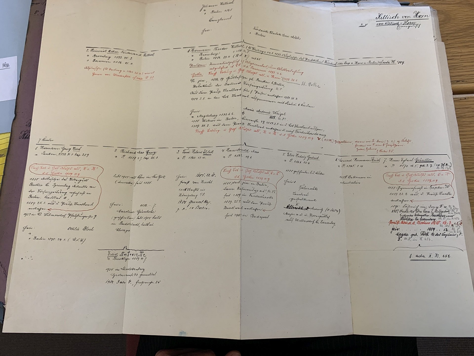 ein aufgefaltetes, leicht vergilbtes Papier