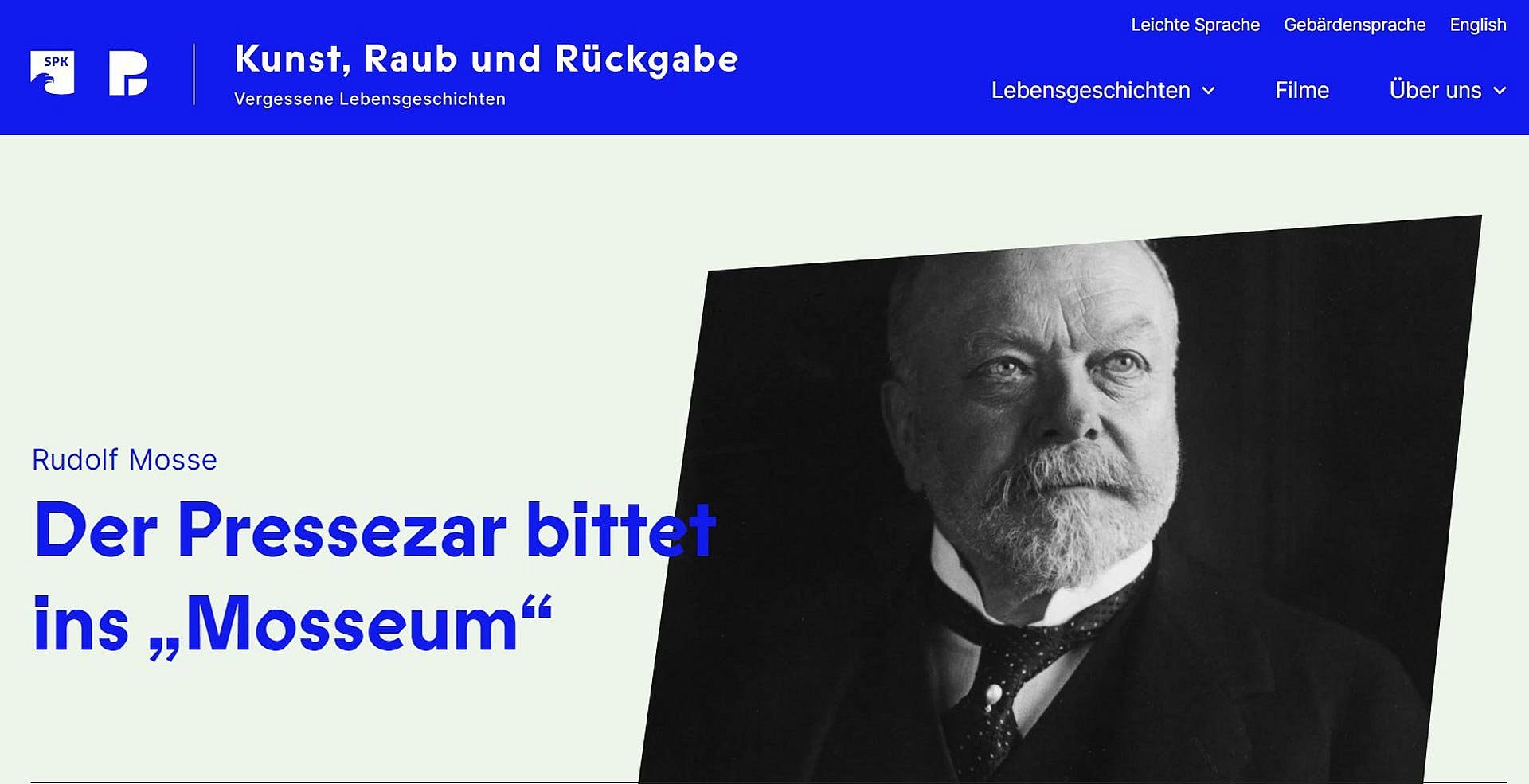 Screenshot einer Website