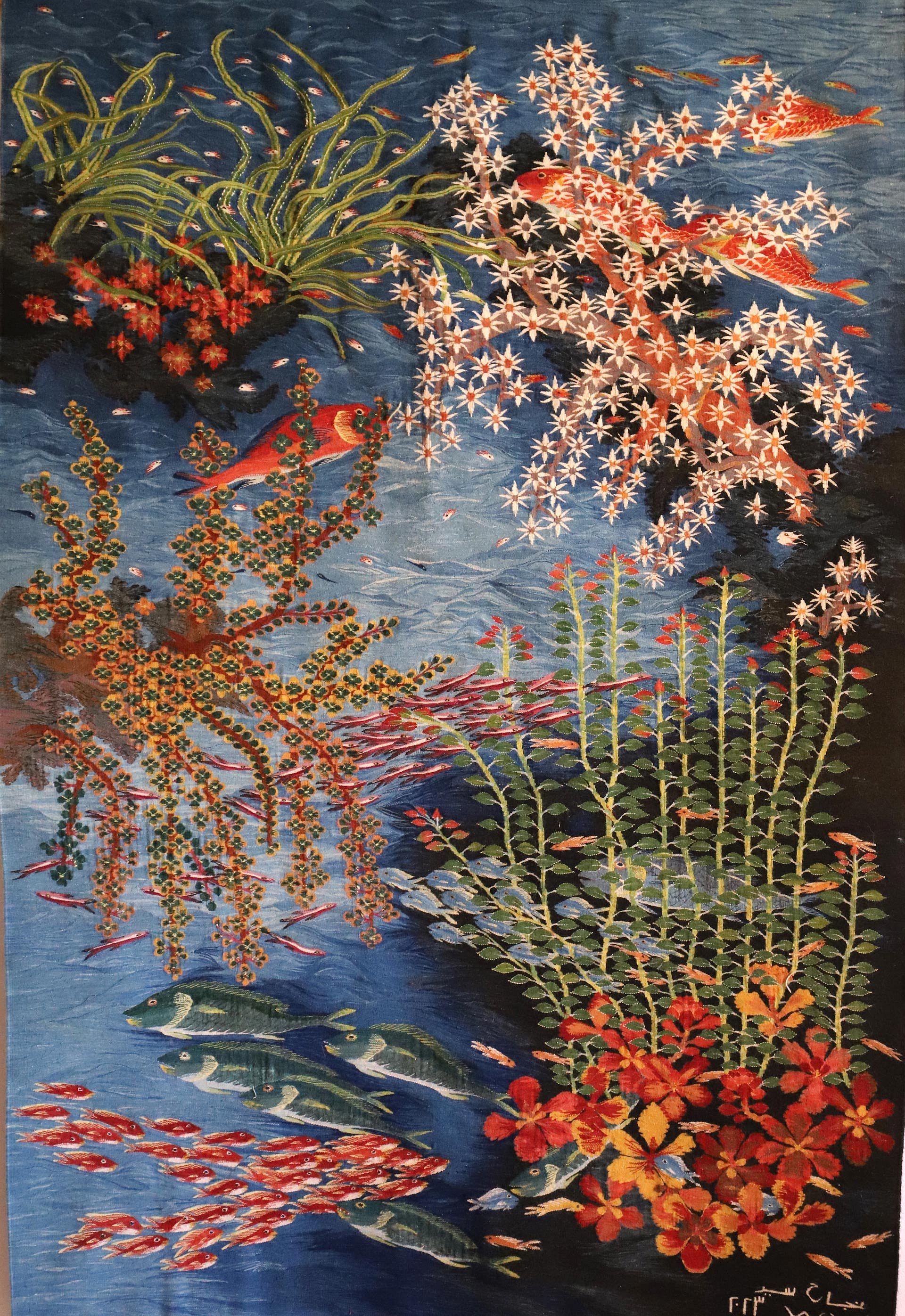 Prachtvoller Teppich: Meer und Fische