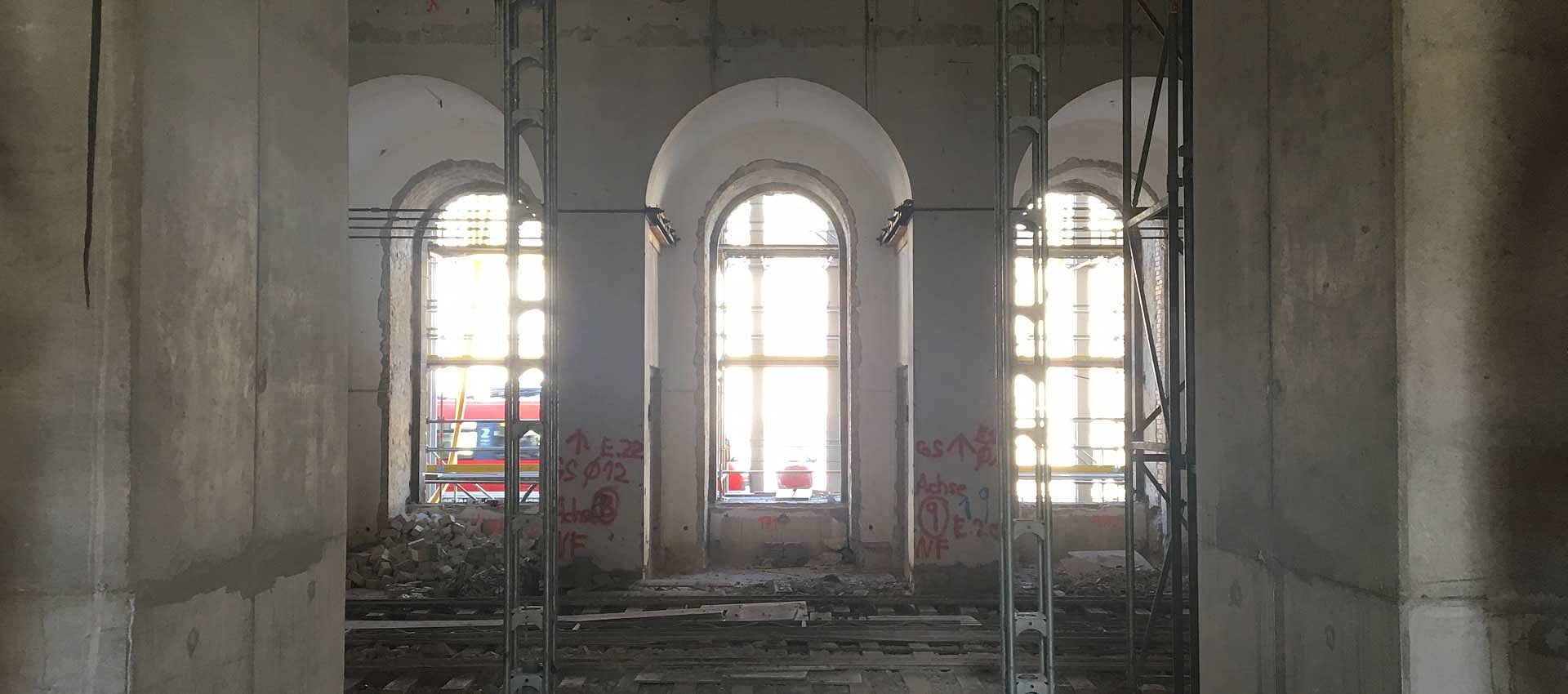 Innenansicht des Pergamonmuseums während der Sanierung