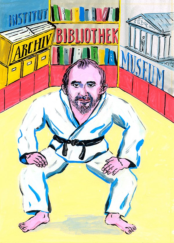 Der Reformer Zeichnung: Parzinger im Judo-Anzug