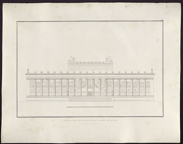 Entwurfszeichnung für die Fassade des Berliner Museums, Karl Friedrich Schinkel, vor 1825; Staatliche Museen zu Berlin, Zentralarchiv