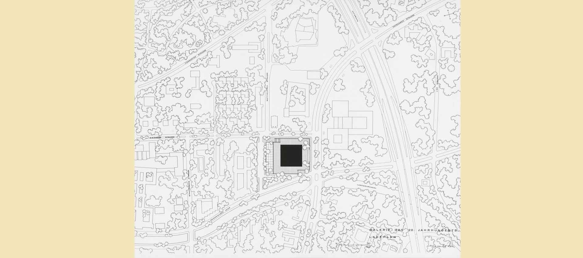 Schwarz-weiß Grundriss einer Stadt