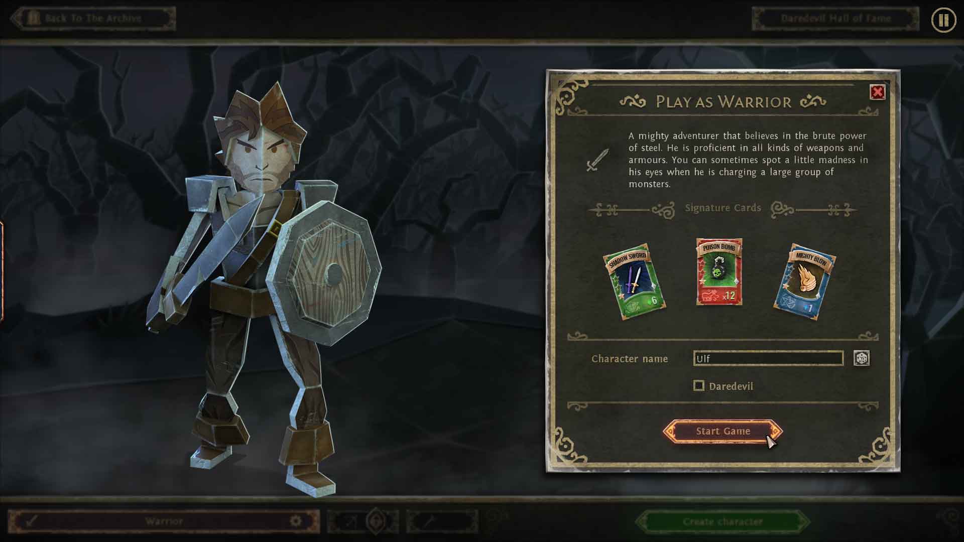 Screenshot eines Computerspiels, Kämpfer mit Schwert