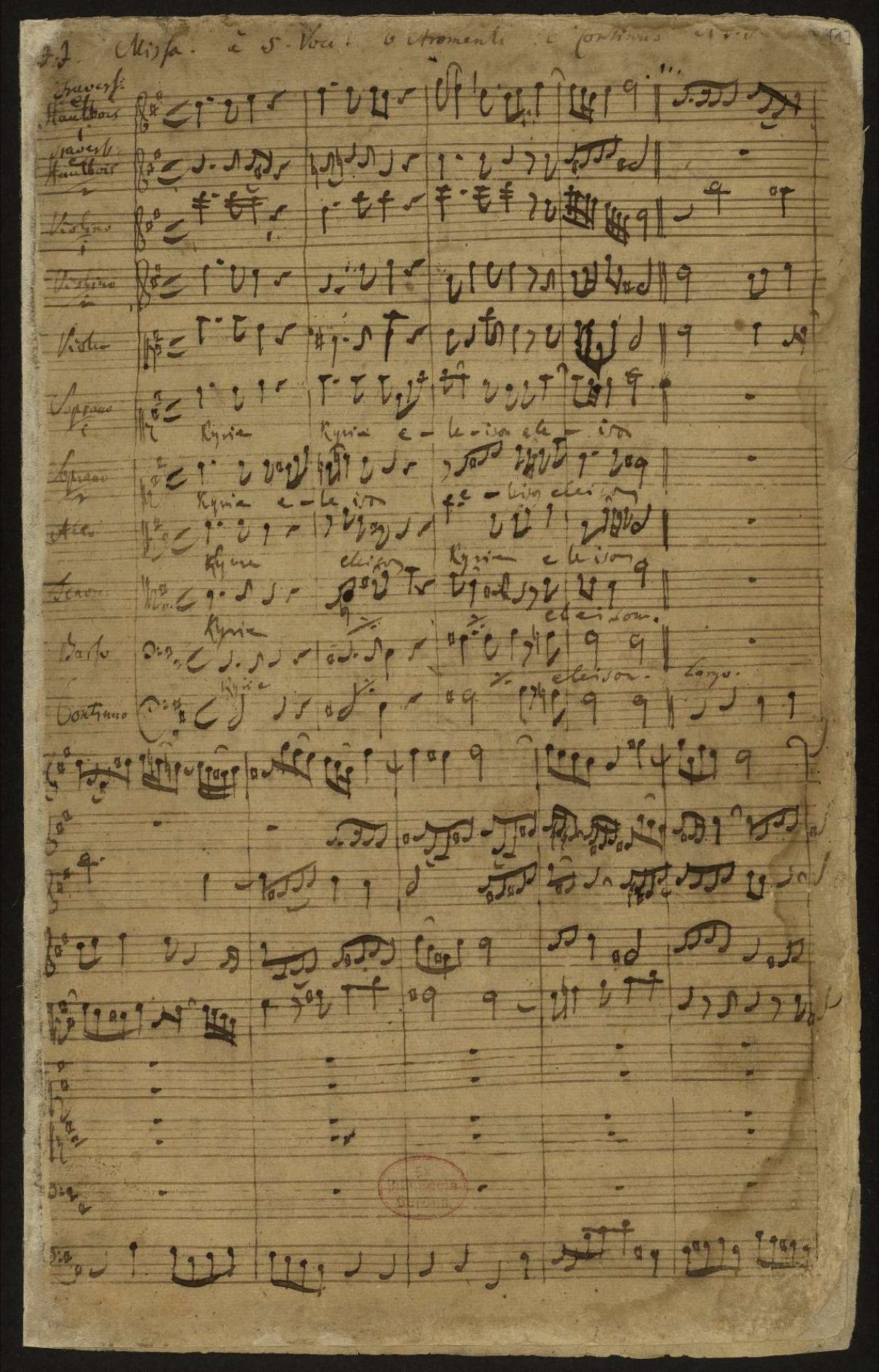 Auszug aus der h-Moll-Messe von Johann Sebastian Bach © SPK / Staatsbibliothek zu Berlin