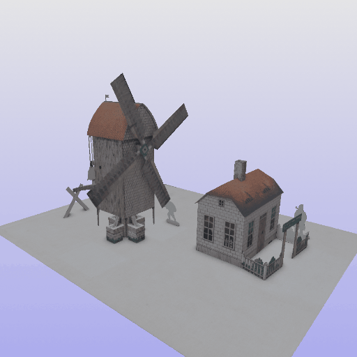 Windmühle, 3D-Modell Interaktives 3D-Modell: Windmühle