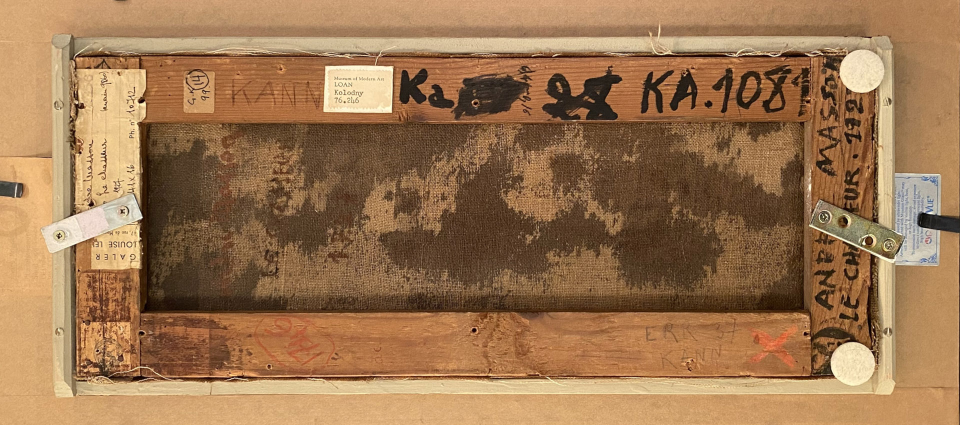 Rückeseite eines Gemäldes