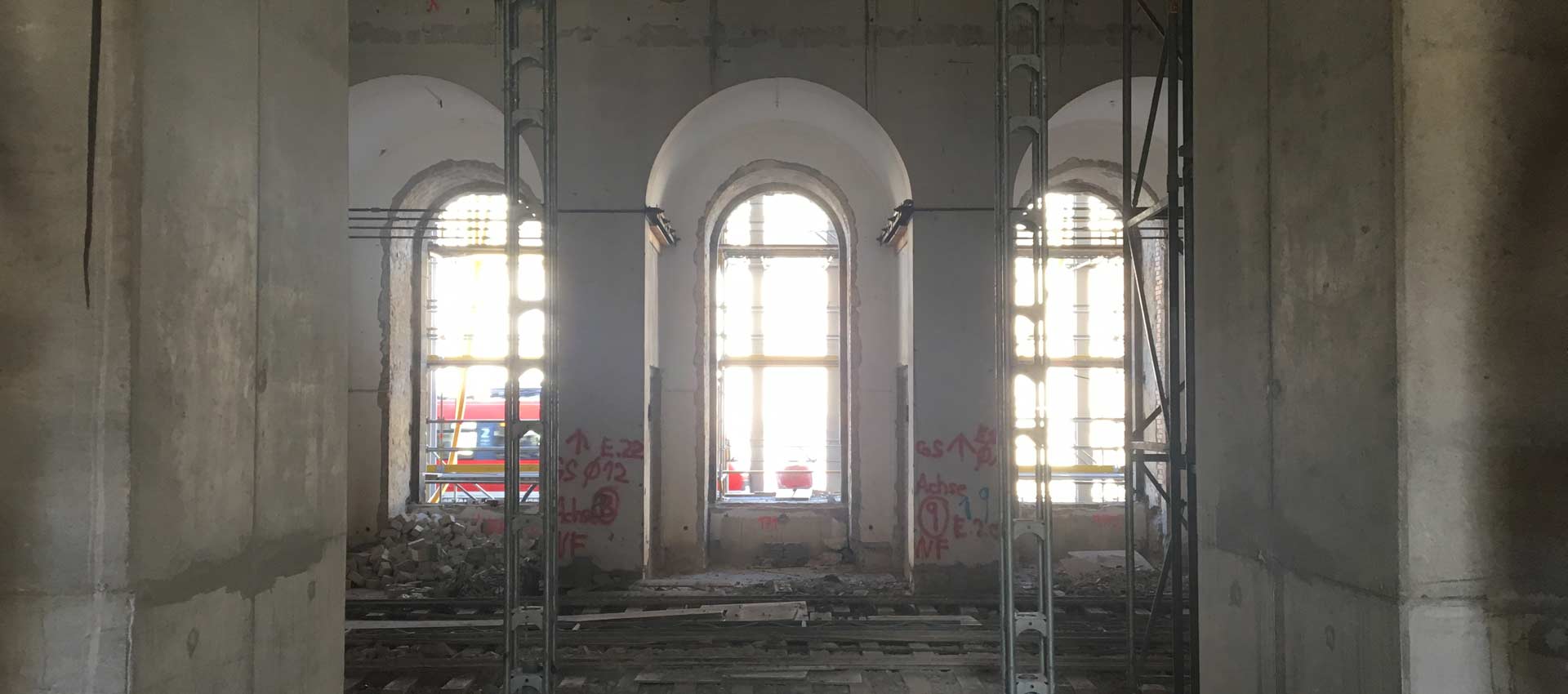 Innenansicht des Pergamonmuseums während der Sanierung